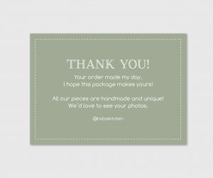 Hollys Kitchen Thank You Card Design Front