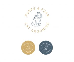 Purrs and Furr Cat Grooming Logo Design
